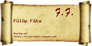 Fülöp Fáta névjegykártya